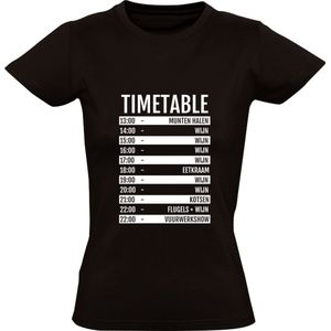 Timetable Festival wijn Dames T-shirt | Feest | Party | Kermis | Concert | Vrijgezellenfeest | Wijn | shirt
