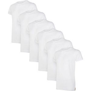 Undiemeister T Shirt Heren - Slim Fit T-shirt - 6-Pack - Chalk White (Wit) - Mellowood Tencel - Ademend en Temperatuurregulatie - Korte mouwen - Ronde Hals - Maat XXL