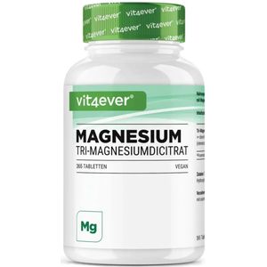 Magnesiumcitraat - 365 Tabletten - 2250mg - Veganistisch - Hooggedoseerd