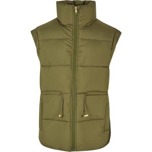 Urban Classics - Waisted Puffer Vest Mouwloos jacket - L - Olijfgroen