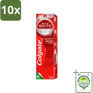 10 x Colgate – Max White Infinite – Tandpasta – 75 ml - Grootverpakking - Witte Tanden - Tandpasta - Anti-vlekken - Tandgezondheid - Glazuur Beschermen