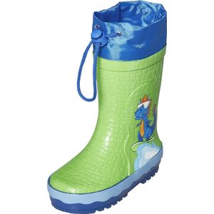 Playshoes - Regenlaarzen voor kinderen met trekkoord - Dinosaurus - Groen - maat 27EU