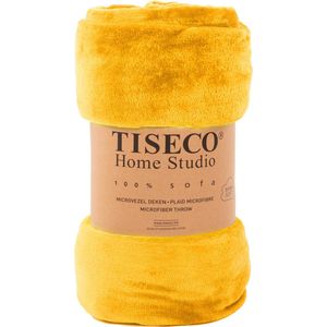 Tiseco Home Studio - Plaid COSY - microflannel - 220 g/m² - 180x220 cm - Yellow sunflower