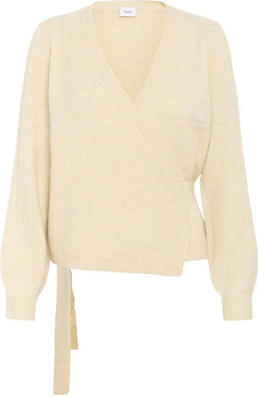 Saint Tropez - Wikkelvest - Beige - Dames - Met Pofmouwen