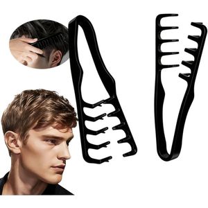 Volumizing root comb, wide-tooth styling comb, hair sewing cover, ponytail comb, unisex volumizing roots styling tools (zwart, tweedelige set)