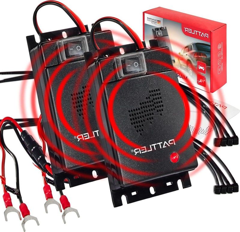 Marterverschrikker auto aansluiting op 12 V autoaccu - effectieve marterafweer met ultrasoon geluid - onmiddellijke en langdurige marterbescherming voor auto - motorruimte