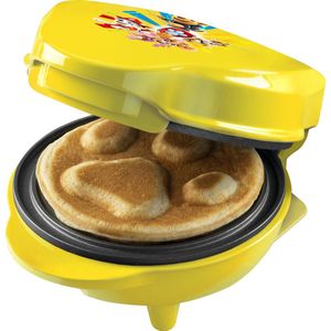 Paw Patrol Wafelijzer, mini-wafelijzer in uniek Paw Patrol design, voor kinderfeestjes, Pasen & Kerstmis, met antiaanbaklaag, wafelformaat: Ø 10cm, officieel gelicentieerd product, kleur: Geel