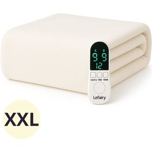 Lefairy - Elektrische Onderdeken - 180x200 cm - Warmtedeken - Wit - 9 Warmtestanden
