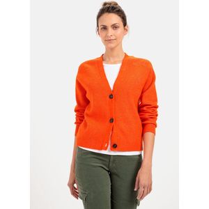 camel active Gebreid vest met knoopsluiting - Maat womenswear-XL - Oranje