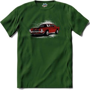 Vintage Car | Auto - Cars - Retro - T-Shirt - Unisex - Bottle Groen - Maat XXL