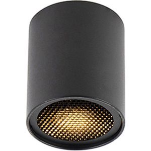 QAZQA tubo - Design Plafondspot | Spotje | Opbouwspot - 1 lichts - Ø 80 mm - Zwart - Woonkamer | Slaapkamer | Keuken