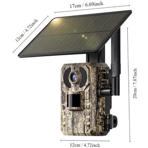 Wildcamera – Jachtcamera – Trailcam – Wildlife Camera – Buiten Camera – 4G LTE Met 2K HD Live Beeld – Zonnepaneel Oplaadbaar Met Nachtzicht