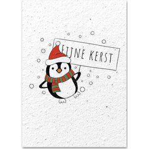 Groeipapier kerstkaart | Pinguïn | Growingpaper | Losse kerstkaart | Plantbare kerstkaart | Duurzame kerstkaart | Zakelijke kerstkaart | Inclusief envelop | Prijs inclusief verzendkosten