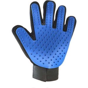 Borstel handschoen - Huisdieren  - Blauw - Links