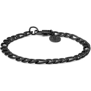 Lucleon - Heren - Roestvrij Staal Schakelarmband - Zwart