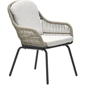 Garden Impressions Triton dining fauteuil - carbon black - rope dark sand - desert sand