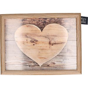 Schootkussen/laptray hart houtprint 43 x 33 cm - Schoottafel - Dienblad voor op schoot