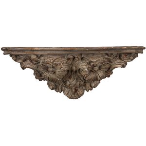 Clayre & Eef Wandplank 73x21x29 cm Bruin Grijs Keramisch materiaal