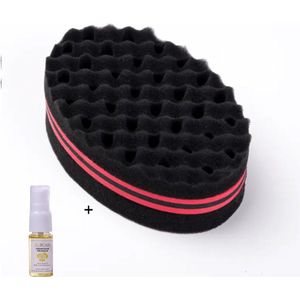 Aurgan Afro twist Haarspons - Afrospons voor waves and dreads - inclusief Aurgan arganolie (voor haar & huid) - curls