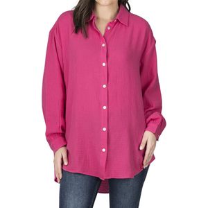 DENIMFY Dames Blouse DFMathilda bequem Roze S/M Volwassenen gemaakt van 100% katoen