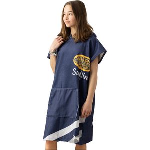 HOMELEVEL badstof poncho voor kinderen - Badponcho voor kids en tieners - Met capuchon en kangoeroezak - Strandponcho van zachte stof