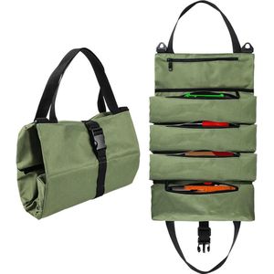 Gereedschapsroltas canvas klein multifunctionele gereedschapstas - loodgieters elektriciens ambachtslieden - 47 x 28 cm Gereedschapsetui