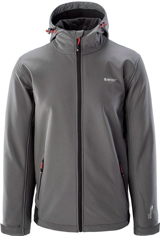 Hi-tec - Noxon - Softshelljack - Grijs - Waterdicht 8000 mm H2O - Ademend vermogen 1000 G H2O/M²
