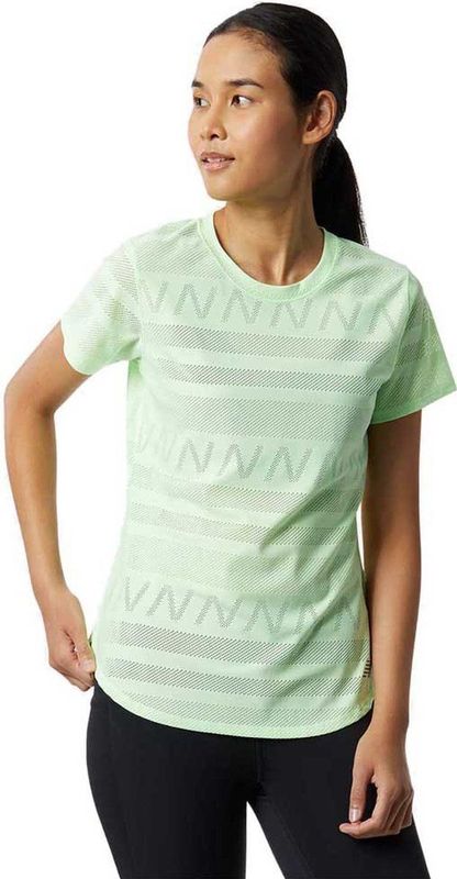 New Balance Q Speed Jacquard T-shirt Met Korte Mouwen Groen S Vrouw