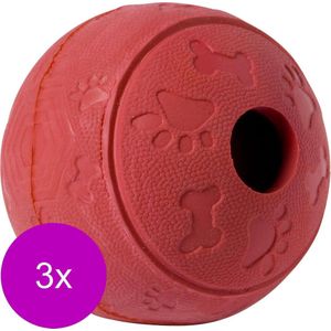 Adori Rubber Speeltje Voerbal - Hondenspeelgoed - 3 x 7 cm Rood