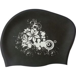 Badmuts voor lang haar Siliconen Zwart/Wit