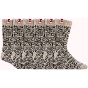 Canadese thermo sokken | Wollen sokken | Maat: 35 t/m 46 | Kleur: zwart | 6 Paar
