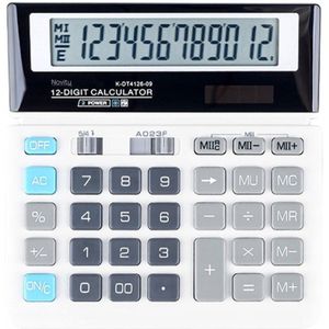 Novity® | Rekenmachine Wit - Wetenschappelijke Calculator met Groot Display - K-DT4126 Functies - Ideaal voor School, Studie & Kantoor