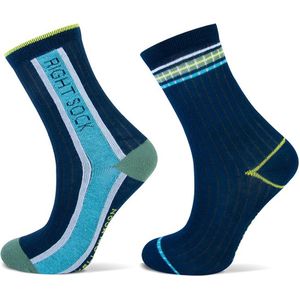 2 Paar kindersokken - Left-Right - Marineblauw - Maat 27-30