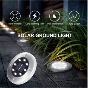 LED Solar Grondspot - Set van 4 stuks - Tuinverlichting op zonne-energie - 10 uur licht - Waterdicht - RVS Solar grond spots - Pad verlichting - Zonne energie - Buitenverlichting - Tuinlamp voor buiten