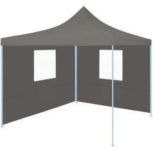 LBB Partytent opvouwbaar - Paviljoen - 3x3 - Easy up - Waterdicht - met Zijwanden - Weerbestendig - Antraciet