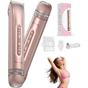 Ladyshave - 2-in-1 Dubbele Kop - Bikinitrimmer - Roségoud - IPX7 Waterdicht