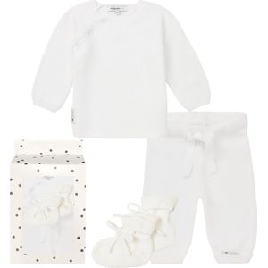 Noppies - Geschenkverpakking met kledingset - Wit - 3delig - Broek Grover - trui Pino - Slofjes Nelson - Maat 44