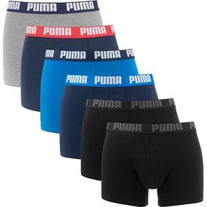 Puma Basic Heren Boxer 6-pack - Blauw/Zwart - Maat XL