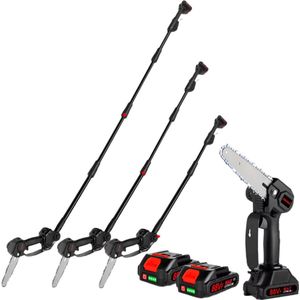 Telescopische Kettingzaag - Mini Kettingzaag - Elektrische Snoeischaar - Telescopische Kettingzaag Accu - 3500W - Verstelbare Hoogte - Draagbaar Tuingereedschap - 2 Batterij EU Stekker