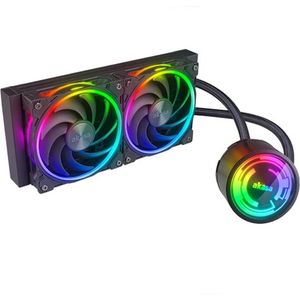 Akasa SOHO 240 Dusk Edition,Dual radiator liquid CPU cooler ARGB LED, Black