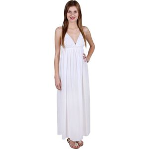 John Zack - Elegante Witte Maxi Boho Chiffon / S