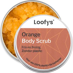 Loofys Body Scrub Orange - Natuurlijke & Exfoliërende Lichaamsscrub - Plasticvrij, Vegan & Duurzaam - Herbruikbaar Blikje - 150g