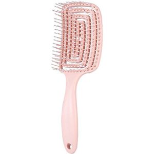 Roze Massage en droge en natte haarborstel Waterdicht droge haarborstel, rond