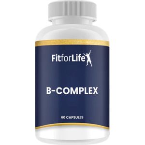 Fit for Life B-Complex - Combinatie van foliumzuur, B1, B2, B3, B5, B6 en B12 - Verrijkt met vitamine C - Geschikt voor vegetariërs - 60 capsules