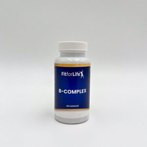 Fit for Life B-Complex - Combinatie van foliumzuur, B1, B2, B3, B5, B6 en B12 - Verrijkt met vitamine C - Geschikt voor vegetariërs - 60 capsules