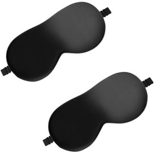 Set van 2 slaapmaskers, slaapmasker, slaapmasker, zijden blinddoek, oogmasker, zijslaper, lichtblokkering met verstelbare elastische band voor mannen, vrouwen en kinderen, reizen, vliegtuig, dutje