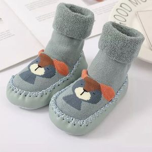 Slofjes Baby - Voetlengte 11,5 CM - Beer - Maat 19/20 - Anti-Slip Zooltje - Kraamcadeautje - Unisex