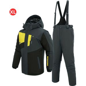 Livano Skipak - SkiBroek - Skijas - Ski Suit - Wintersport - Heren - 2-Delig - Grijs - Maat XL