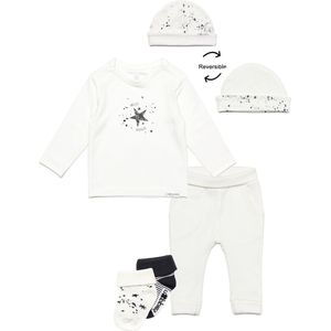 Noppies - kledingset - 5delig - Broek Humpie Snow - Shirt Lux Snow - Muts Snow - 2 paar sokken - Maat 56