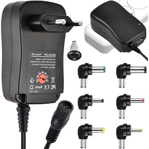 Power supply adapter converter - Universal 12V 30W with 6 detachable plugs, adjustable for household electronics and LED strips